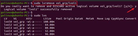 lvremove|lvremove in linux.